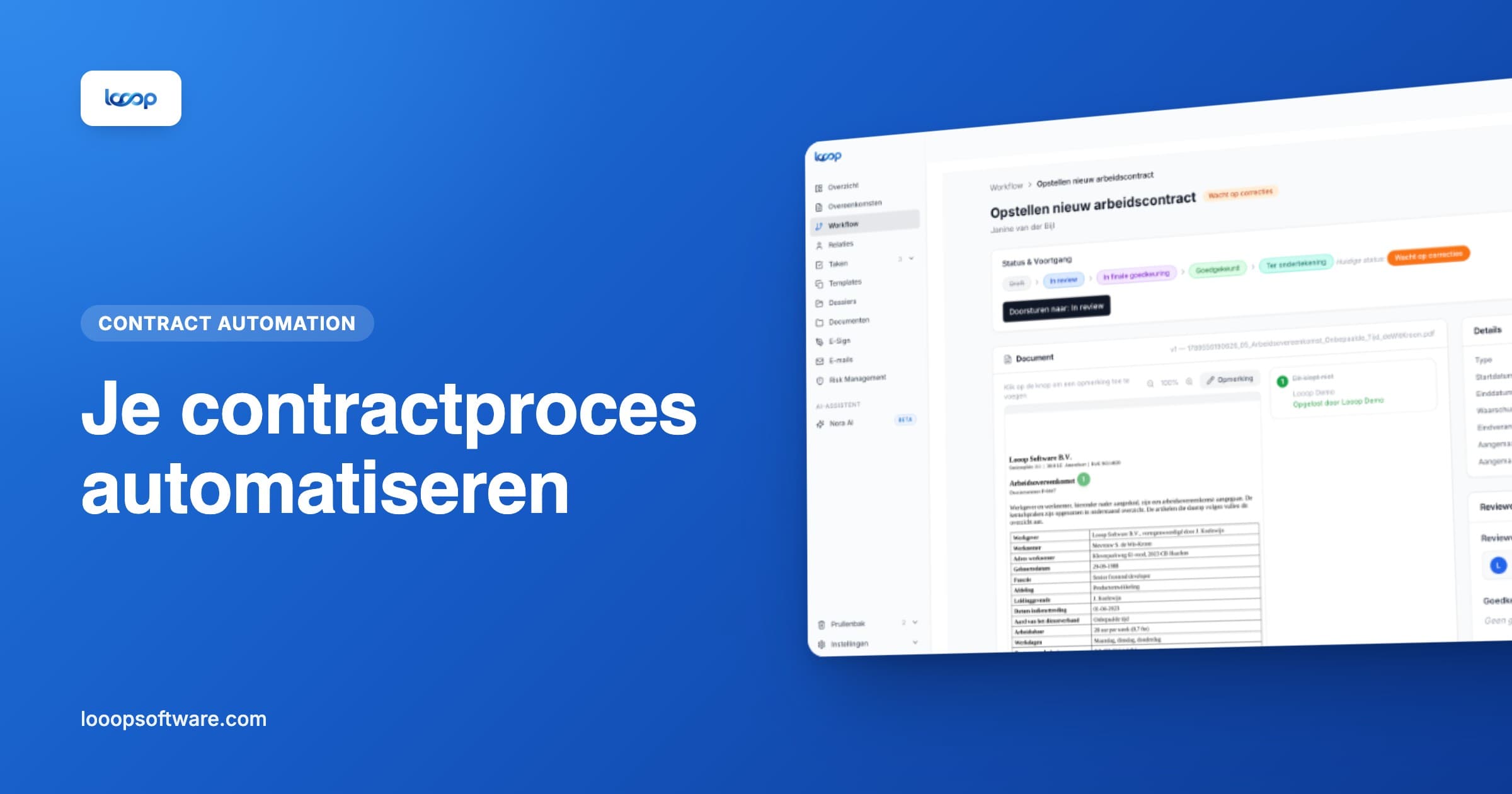 Contractproces automatiseren van aanvraag tot handtekening