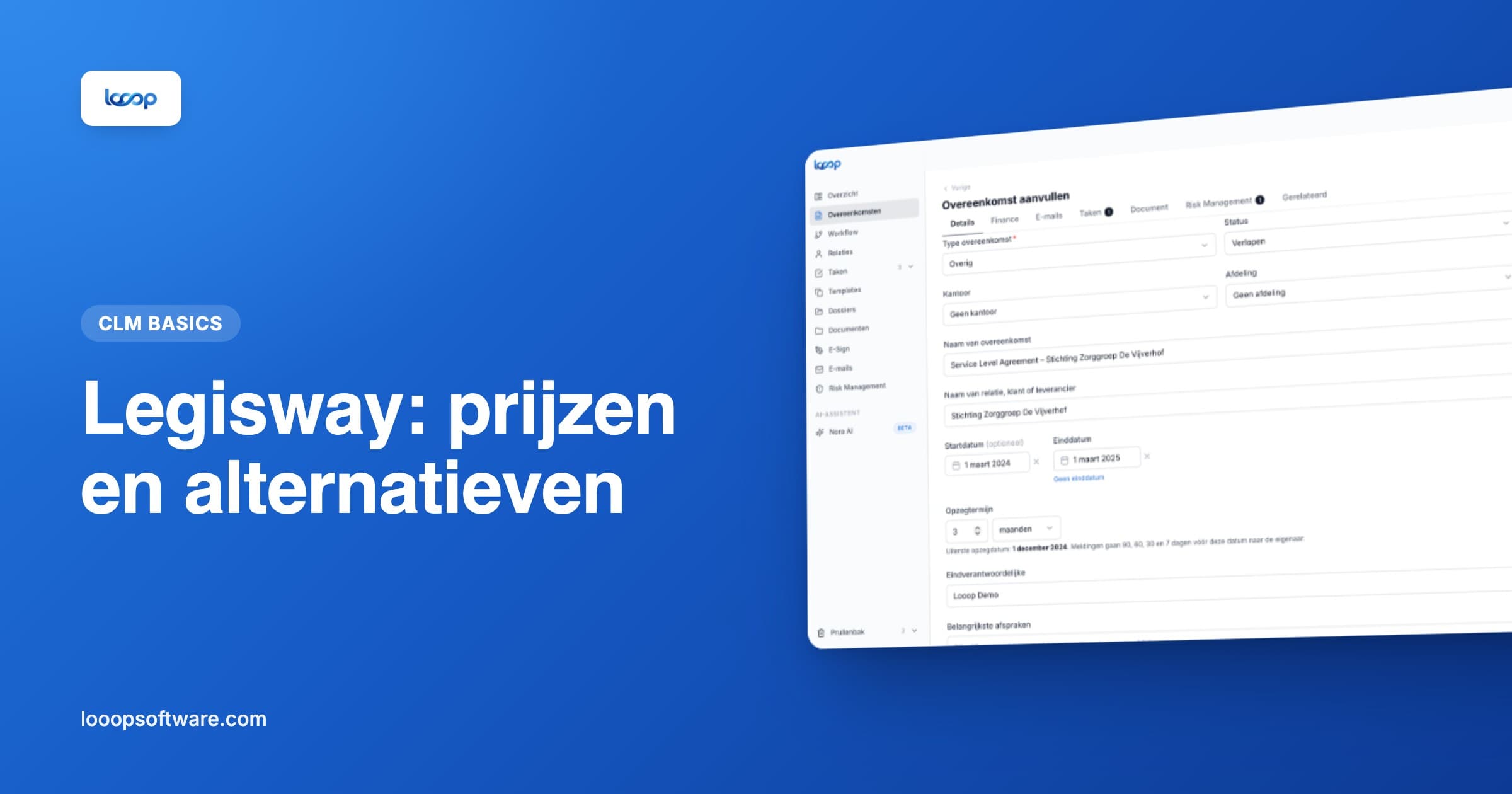 Contractdetail in Looop, als illustratie bij Legisway-alternatieven