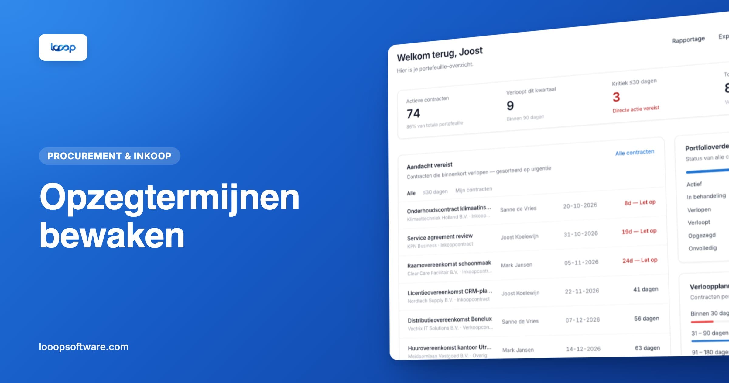 Opzegtermijnen van leverancierscontracten bewaken