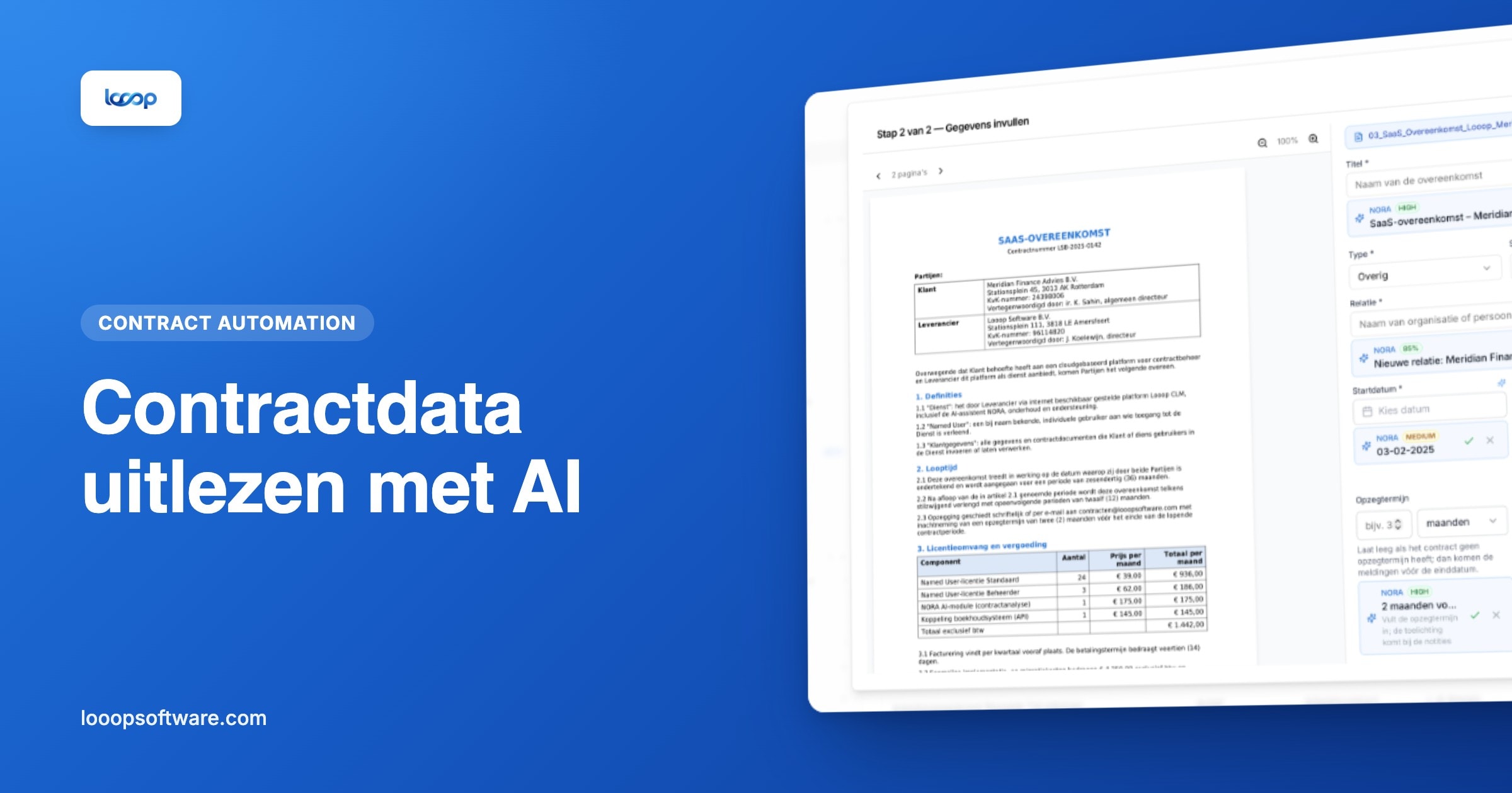 AI die contractdata automatisch uitleest bij het uploaden