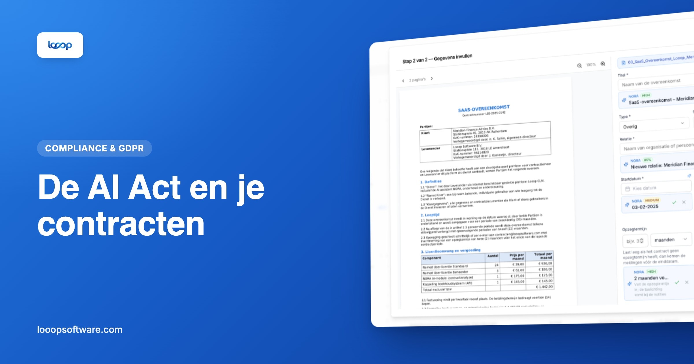 Nora AI in Looop als illustratie bij de AI Act en contracten met AI-leveranciers