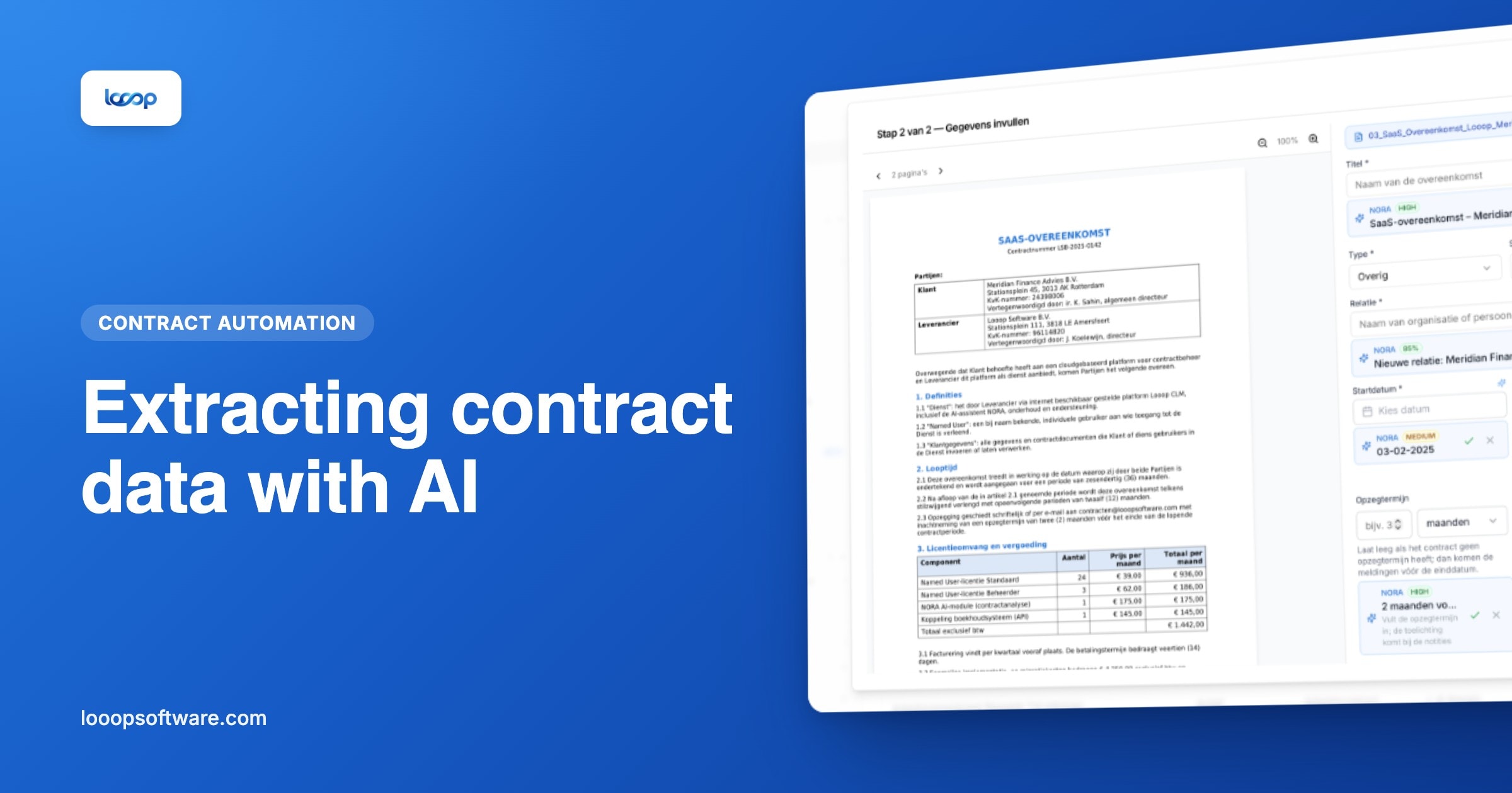 AI reading contract data automatically on upload