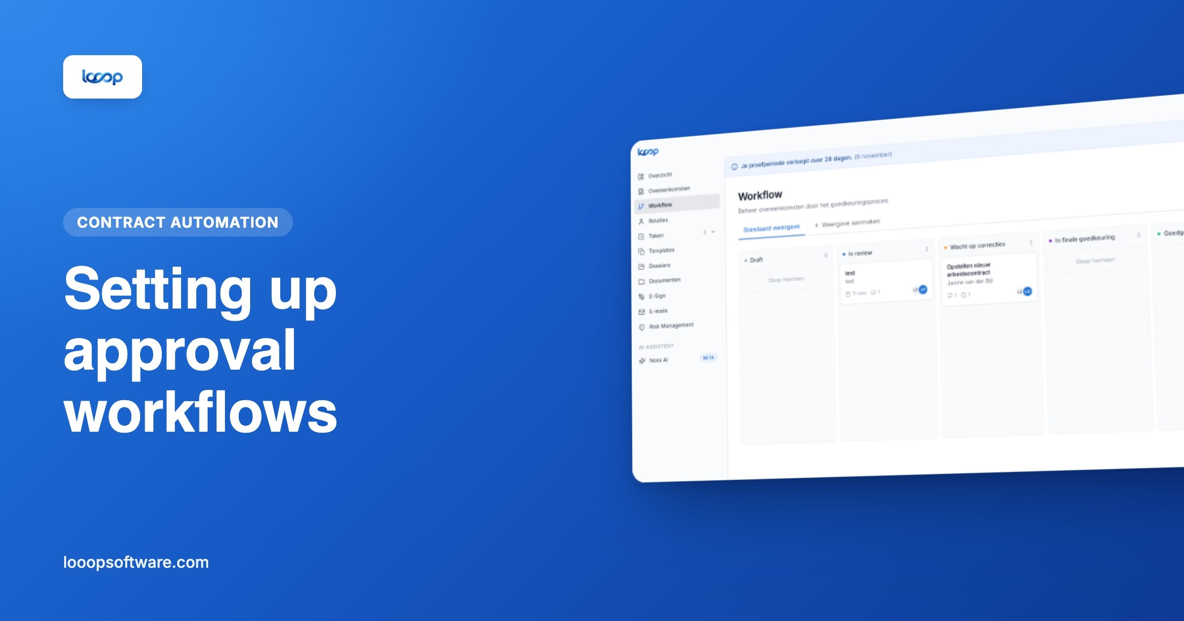 Setting up a contract approval workflow